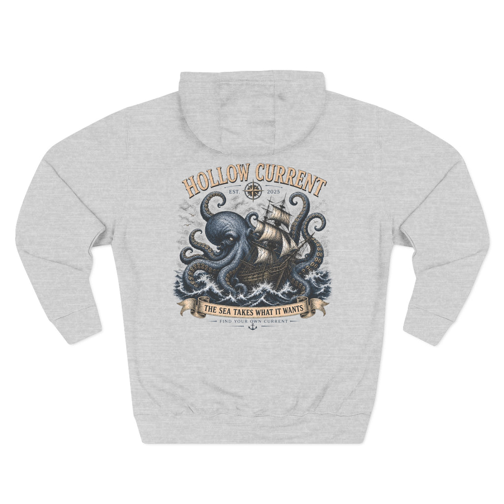 Hollow Current Octopus Ship Hoodie — “The Sea Takes What It Wants”