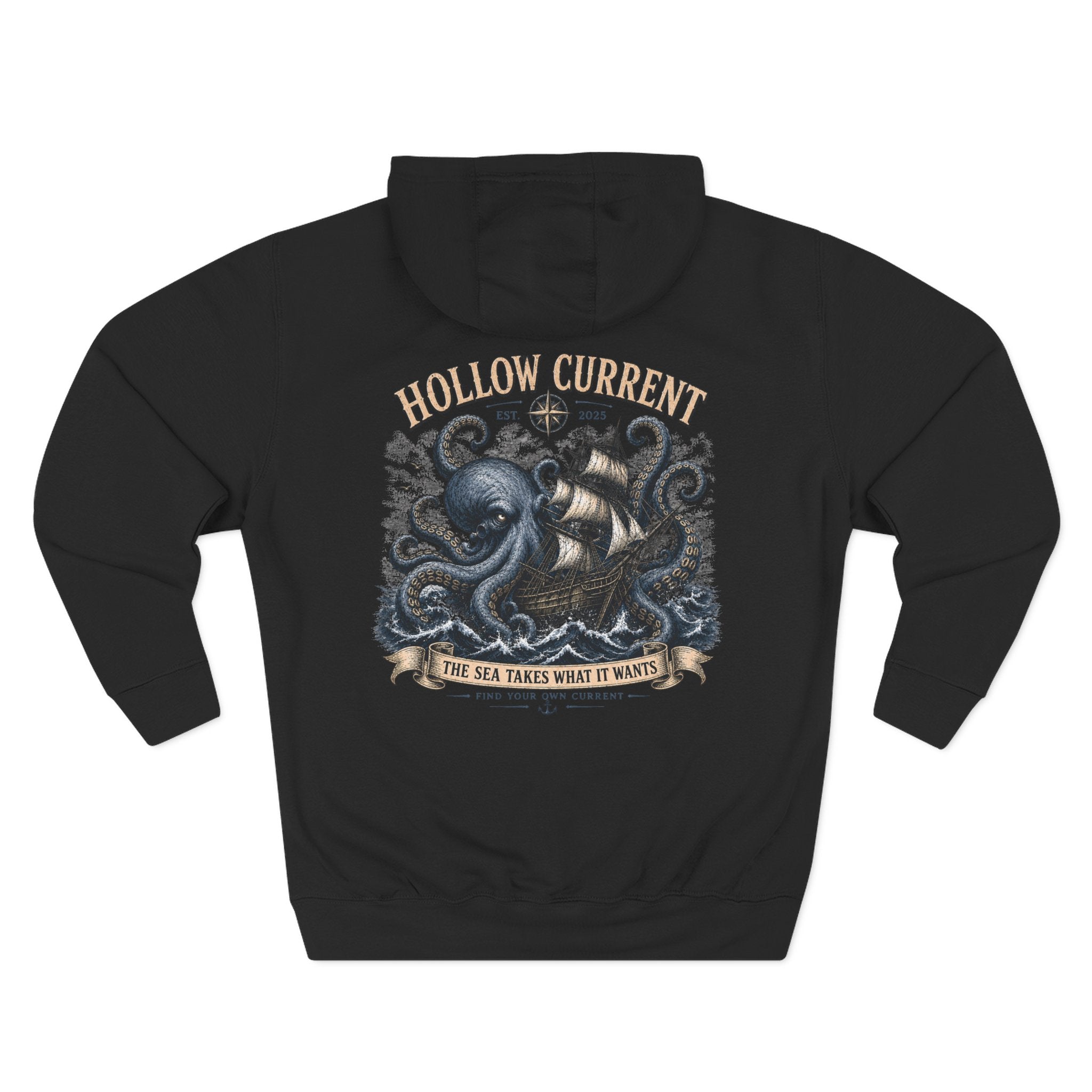 Hollow Current Octopus Ship Hoodie — “The Sea Takes What It Wants”