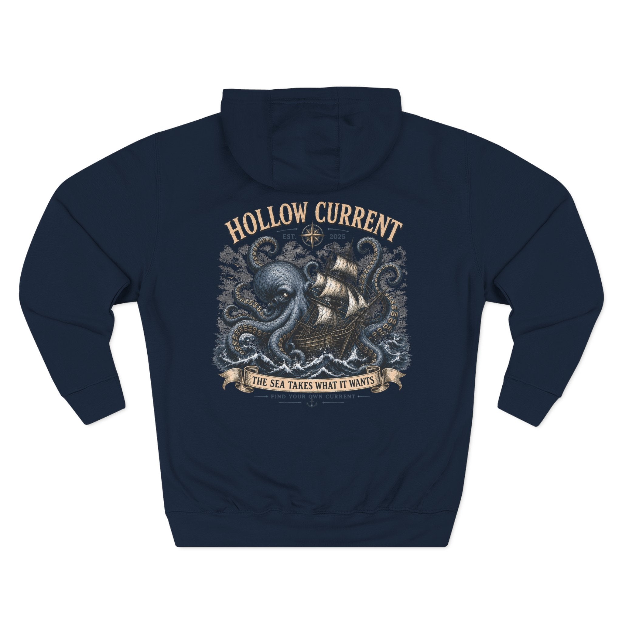 Hollow Current Octopus Ship Hoodie — “The Sea Takes What It Wants”