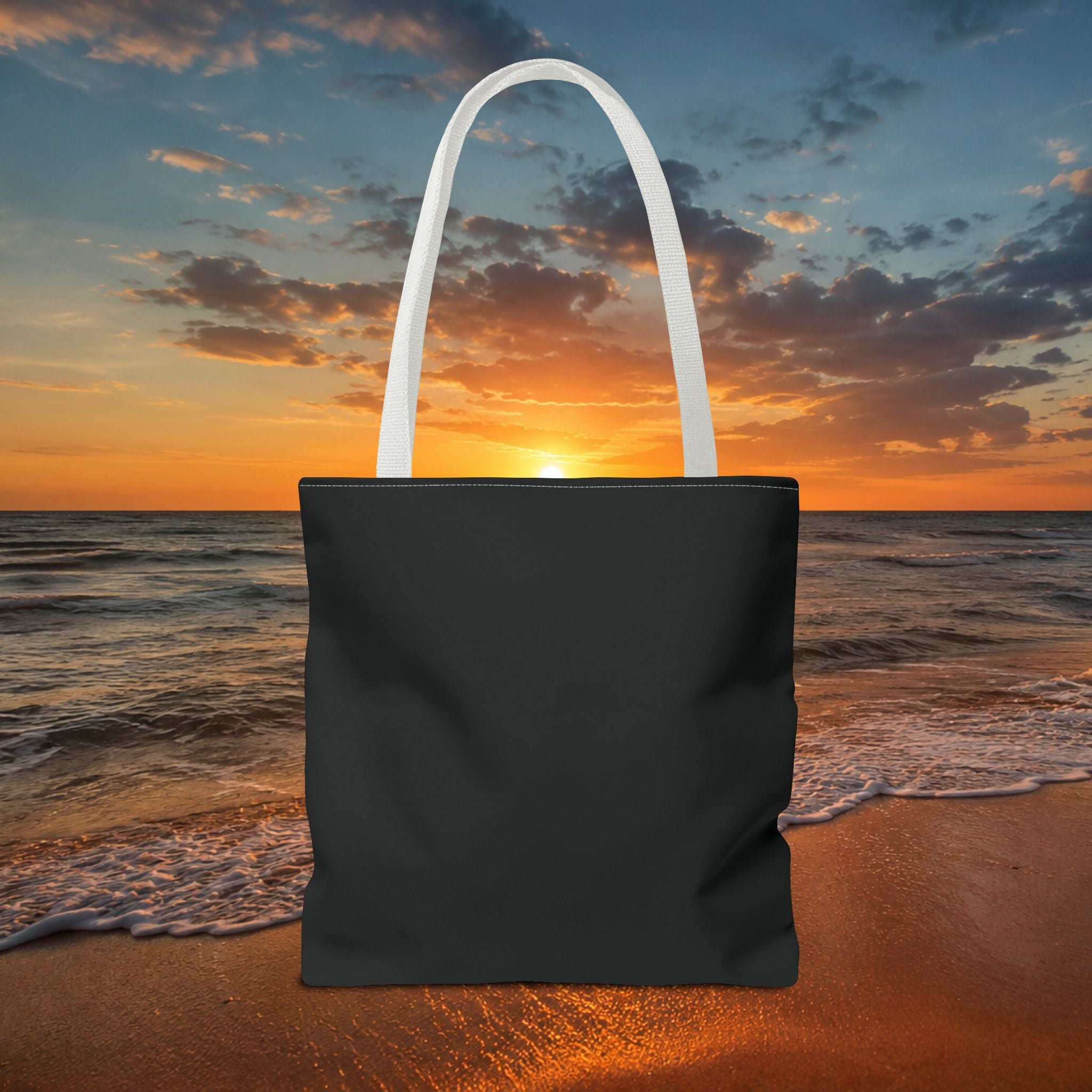Hollow Current Lighthouse Tote Bag — “Where the Light Still Calls” All-Over Print