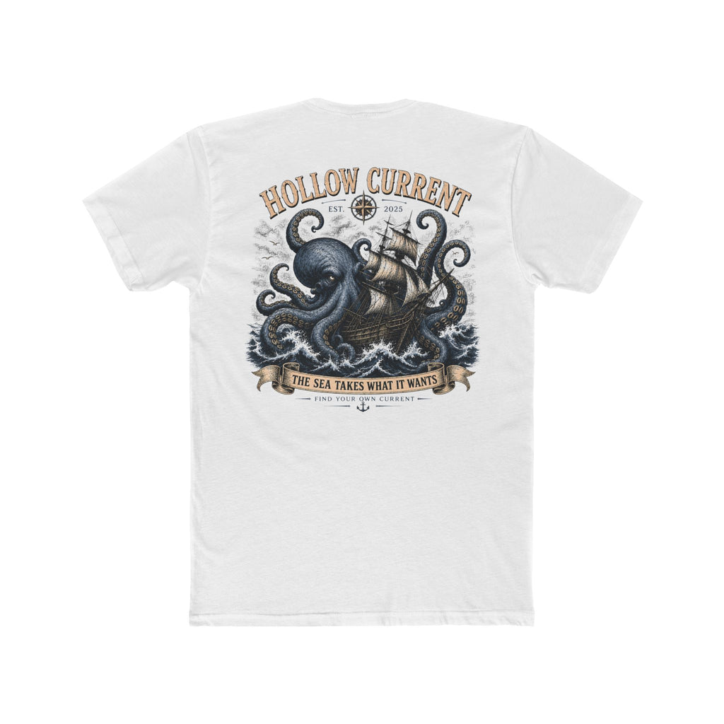 Hollow Current Kraken Tee — Nautical Octopus Ship Graphic T-Shirt